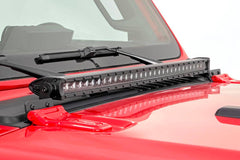 LED Light Kit | Hood Mount | 30" Black Single Row | Jeep Gladiator JT/Wrangler JL (18-24)