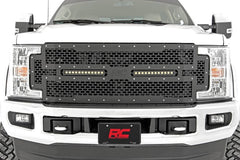 Mesh Grille | 12" Dual Row LED | Black | Ford F-250/F-350 Super Duty (17-19)