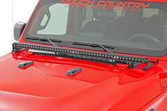 LED Light Kit | Cowl Mount | 50" Black Single Row | Jeep Gladiator JT/Wrangler JL (18-24)