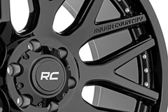 Rough Country 95 Series Wheel | One-Piece | Gloss Black | 22x10 | 6x5.5 | -25mm